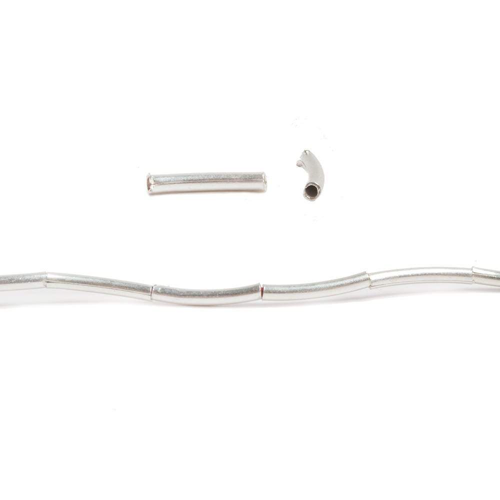 1.5mm Sterling Silver Plated Copper Curved Tube 8 inch 20 pcs