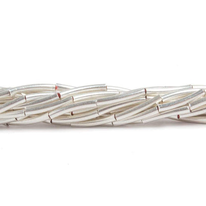 1.5mm Sterling Silver Plated Copper Curved Tube 8 inch 20 pcs