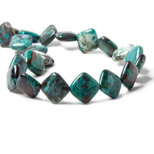 16x16mm Chrysocolla plain pillow beads 16 inch 24 pieces A Grade