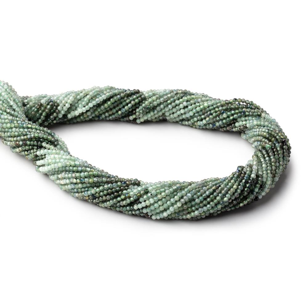 1.7mm Green Sapphire Micro Faceted Round Beads 12.5 inch 220 pieces