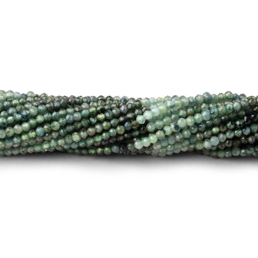 1.7mm Green Sapphire Micro Faceted Round Beads 12.5 inch 220 pieces