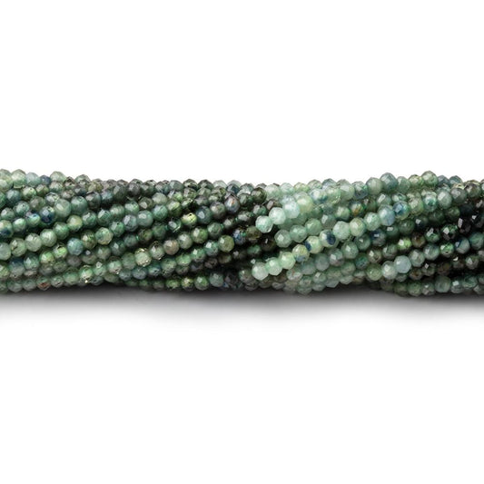 1.7mm Green Sapphire Micro Faceted Round Beads 12.5 inch 220 pieces