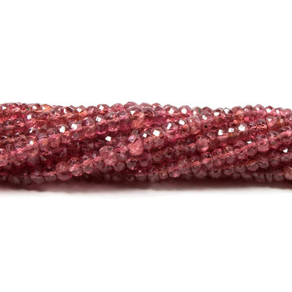 1.5-3.5mm Candy Apple Red Spinel faceted rondelles 16 inch 220 beads A Grade