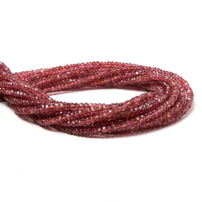 1.5-3.5mm Candy Apple Red Spinel faceted rondelles 16 inch 220 beads A Grade