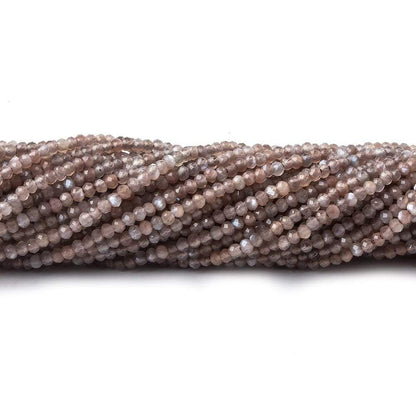 1.8mm Grey and Brown Moonstone Micro Faceted rondelle beads 13 inch 225 pieces AAA