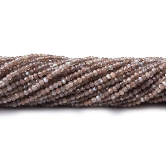 1.8mm Grey and Brown Moonstone Micro Faceted rondelle beads 13 inch 225 pieces AAA