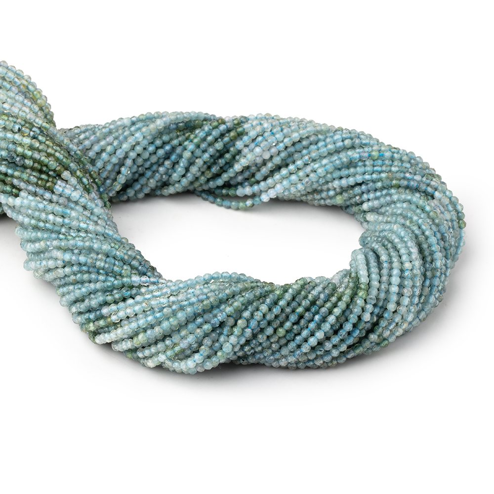 1.8mm Indicolite Tourmaline Micro Faceted Round Beads 12.5 inch 186 pieces