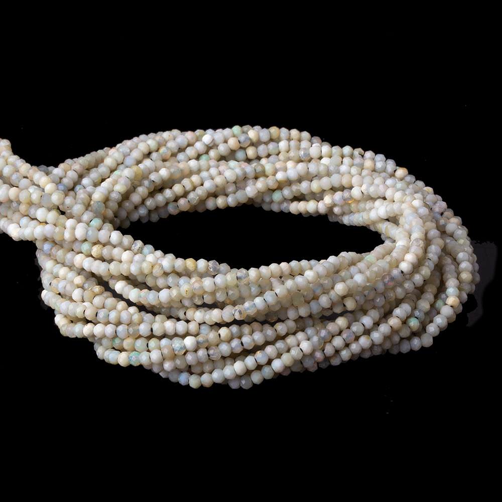 1.8mm Opaque Brown Grey Australian Opal micro faceted rondelle beads 12.5 inch 220 pieces AA