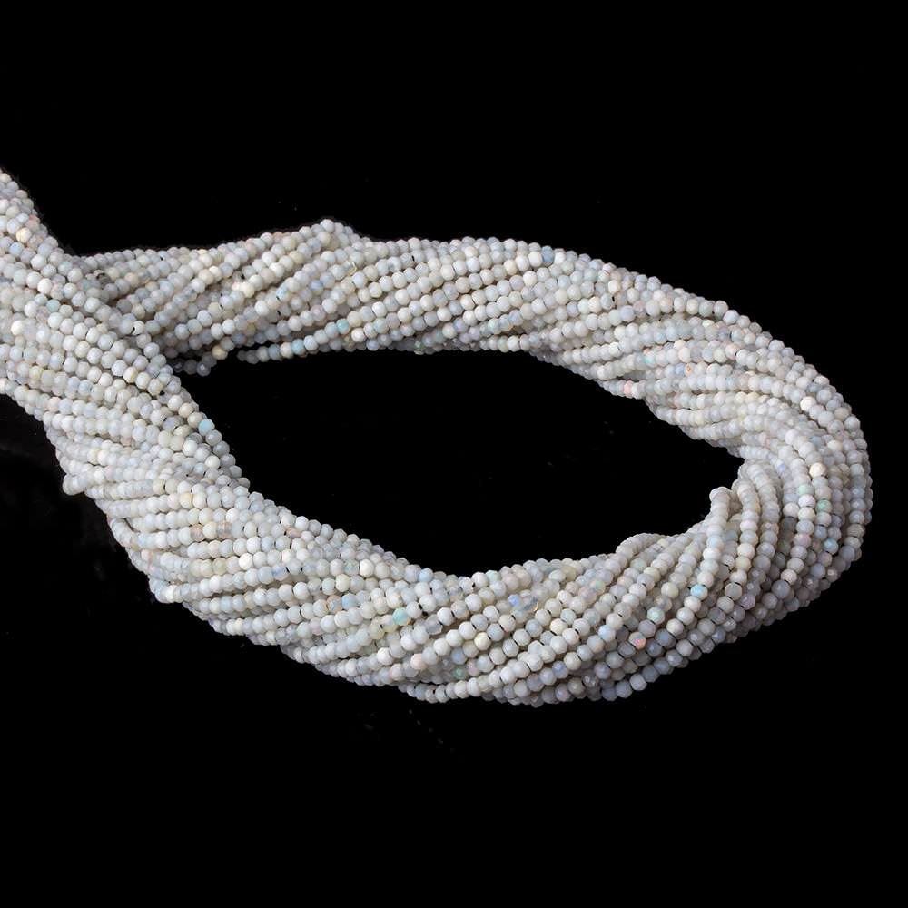 1.8mm Opaque Grey Australian Opal micro faceted rondelle beads 12.5 inch 220 pieces AA