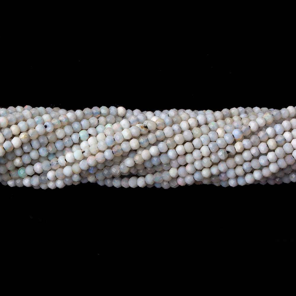 1.8mm Opaque Grey Australian Opal micro faceted rondelle beads 12.5 inch 220 pieces AA