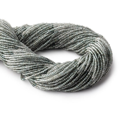 1.8mm Shaded Grey Tourmaline Micro Faceted Rondelles 12.5 inch 200 Beads