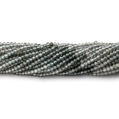 1.8mm Shaded Grey Tourmaline Micro Faceted Rondelles 12.5 inch 200 Beads