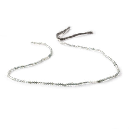1.8mm Shaded Grey Tourmaline Micro Faceted Rondelles 12.5 inch 200 Beads