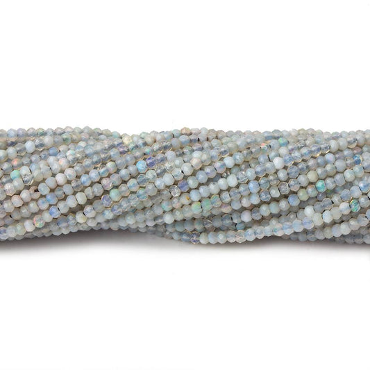 1.8mm Translucent Medium Grey Australian Opal micro faceted rondelle beads 12.5 inch 220 pieces AA