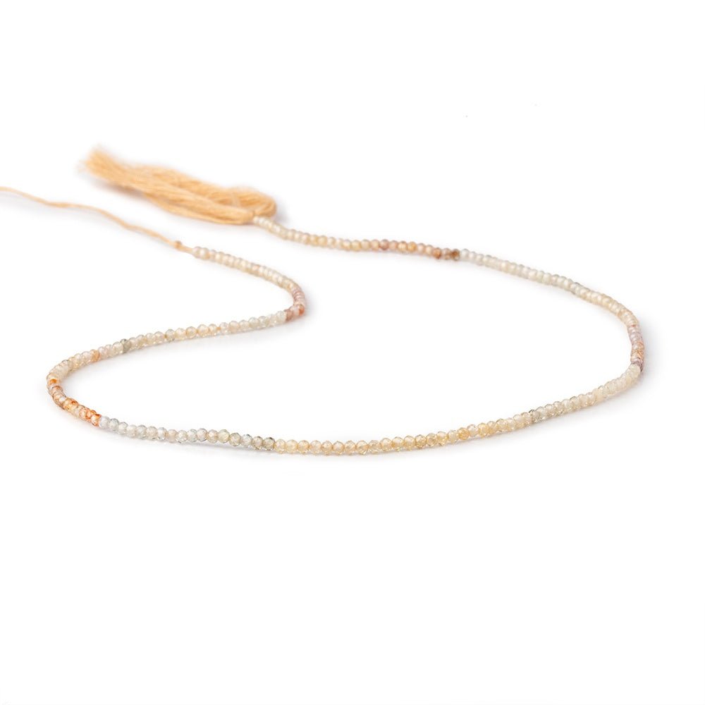 1.9mm Multi Color Zircon Micro Faceted Rondelle Beads 12.5 inch 198 pieces AA