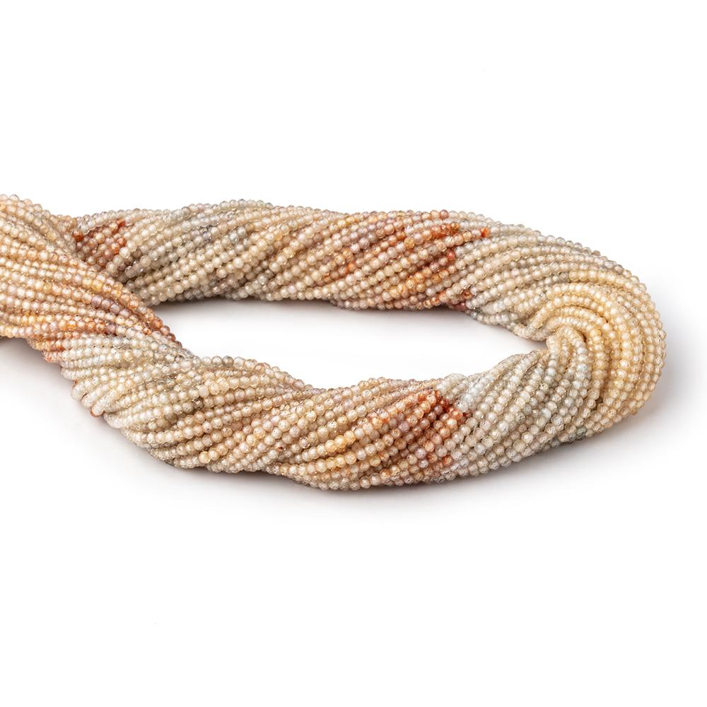 1.9mm Multi Color Zircon Micro Faceted Rondelle Beads 12.5 inch 198 pieces AA