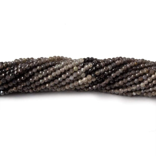 1.9mm Multi Grey Brown Sapphire Micro Faceted rounds 13 inch 200 beads