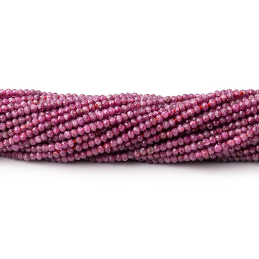 1.9mm Ruby Micro Faceted Rondelle Beads 13 inch 232 pieces