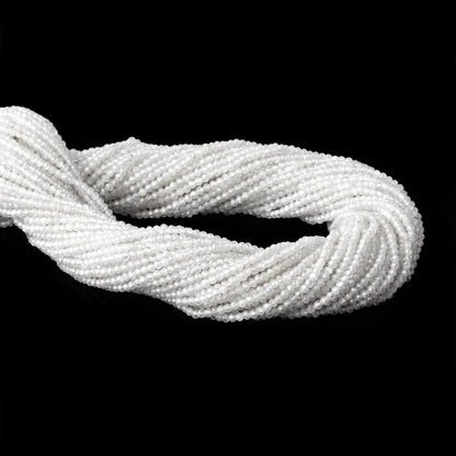 1.9mm White Zircon Micro Faceted Rondelles 12.5 inch 196 beads