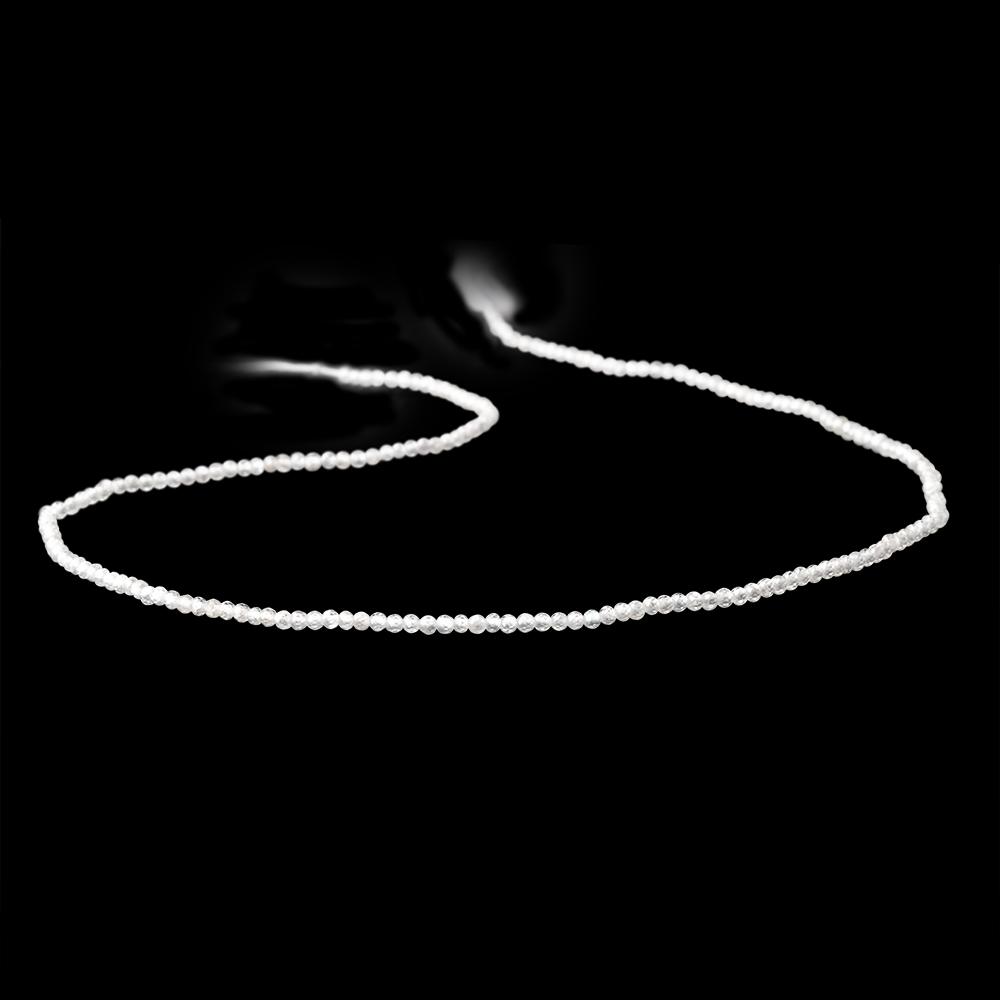 1.9mm White Zircon Micro Faceted Rondelles 12.5 inch 196 beads