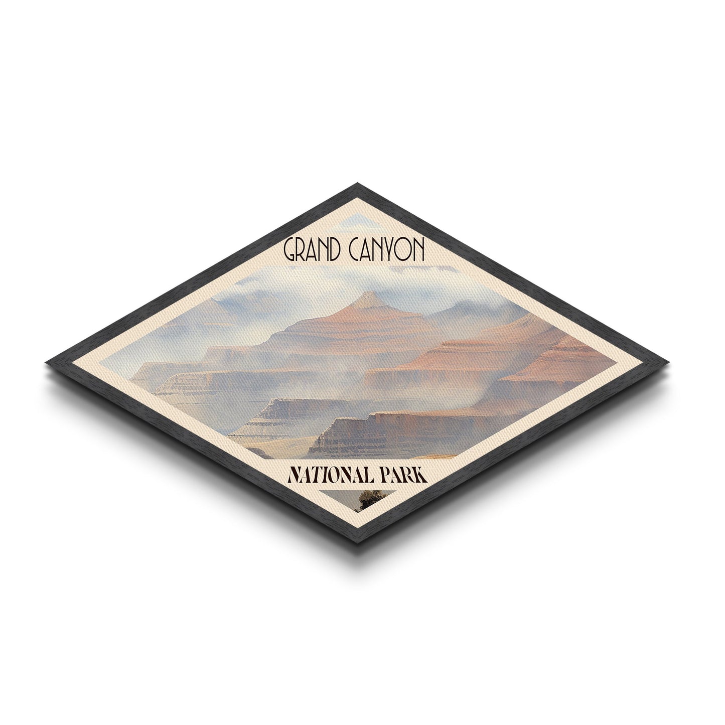 Grand Canyon National Park Travel Poster Canvas Texture Print, Travel Decor, Midcentury Modern Retro Decor Arizona Landscape