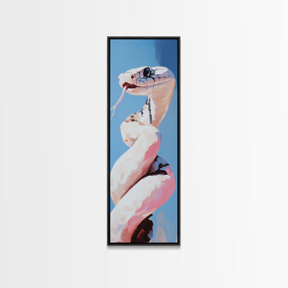 Coiled Snake, Wildlife Wall Art, Nature Print, Modern Animal Art, Framed Canvas Print, Boho Home Decor, Unique Statement Piece