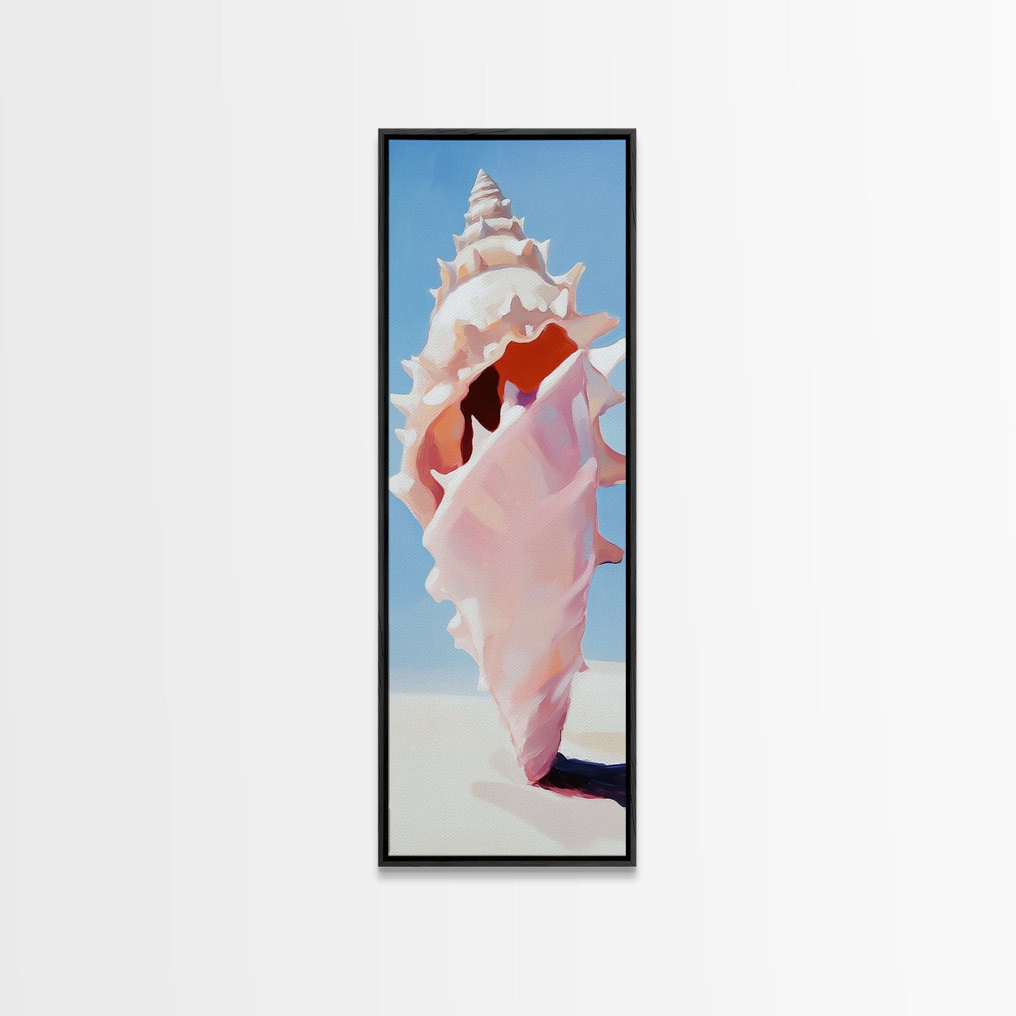 Seashell Art, Coastal Decor, Nautical Wall Print, Beach House Aesthetic, Ocean Inspired Painting, Marine Life Art, Framed Canvas Print