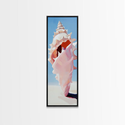 Seashell Art, Coastal Decor, Nautical Wall Print, Beach House Aesthetic, Ocean Inspired Painting, Marine Life Art, Framed Canvas Print