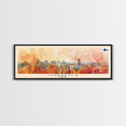 Jyvaskyla Finland Travel Art, City Art, Framed Canvas Print or Metal Wall Art, Europe Travel Poster, Panoramic Wall Art, Extra Wide Wall Art