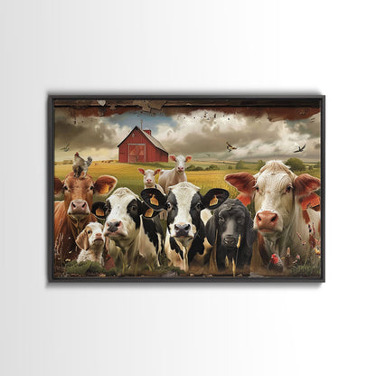 Cute Farmhouse Animal Print, Window Art, Wall Art, Home Decor, Wall Decor, Cute Farmhouse Kitsch Living Room Art