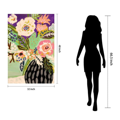 "Fresh Flowers in Vase I" by EAD Art Coop Frameless Free-Floating Tempered Art Glass Wall Art