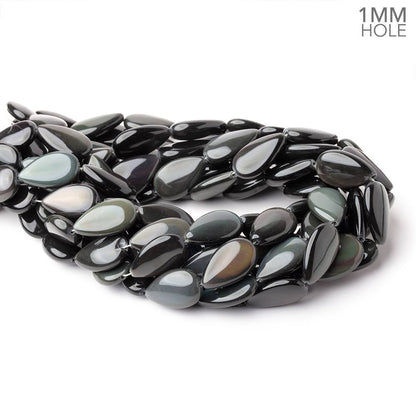 Rainbow Obsidian Plain Pear 16 inch 18 Beads 1mm Hole AAA