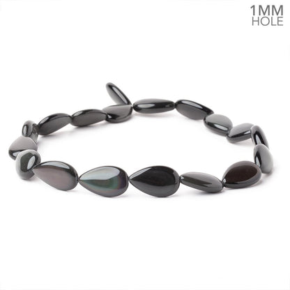 Rainbow Obsidian Plain Pear 16 inch 18 Beads 1mm Hole AAA