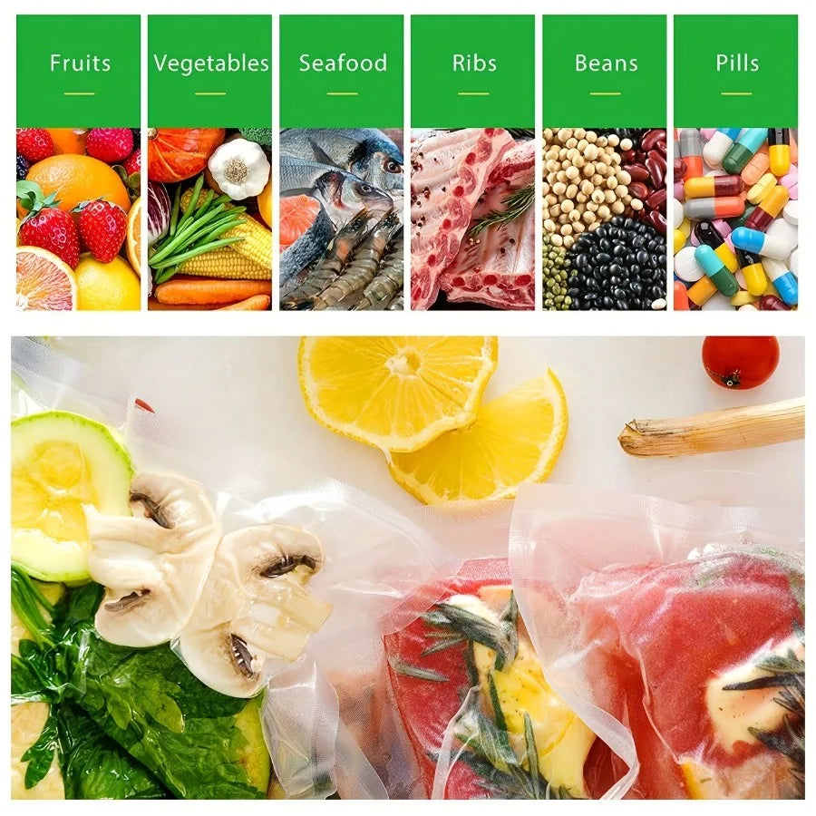 2 Pack Vacuum Sealer Bags; 8Inx16Ft Rolls Food Saver Bags for Sous Vide; BPA Free 2 Packtotal 32Ft