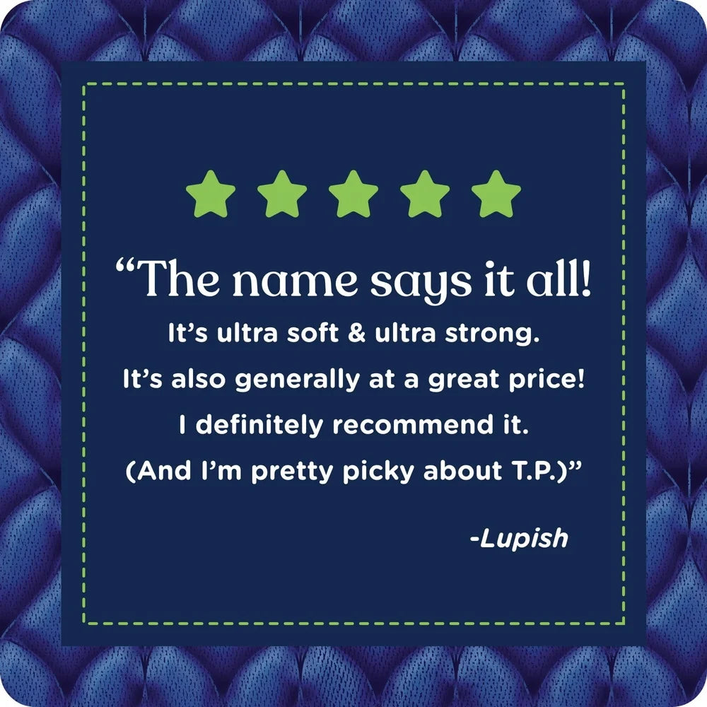 Ultra Soft Strong 12 Mega Rolls 2-Ply Toilet Paper Eco-Friendly Sustainable Comfort Strength Septic Safe 5X Stronger Durable