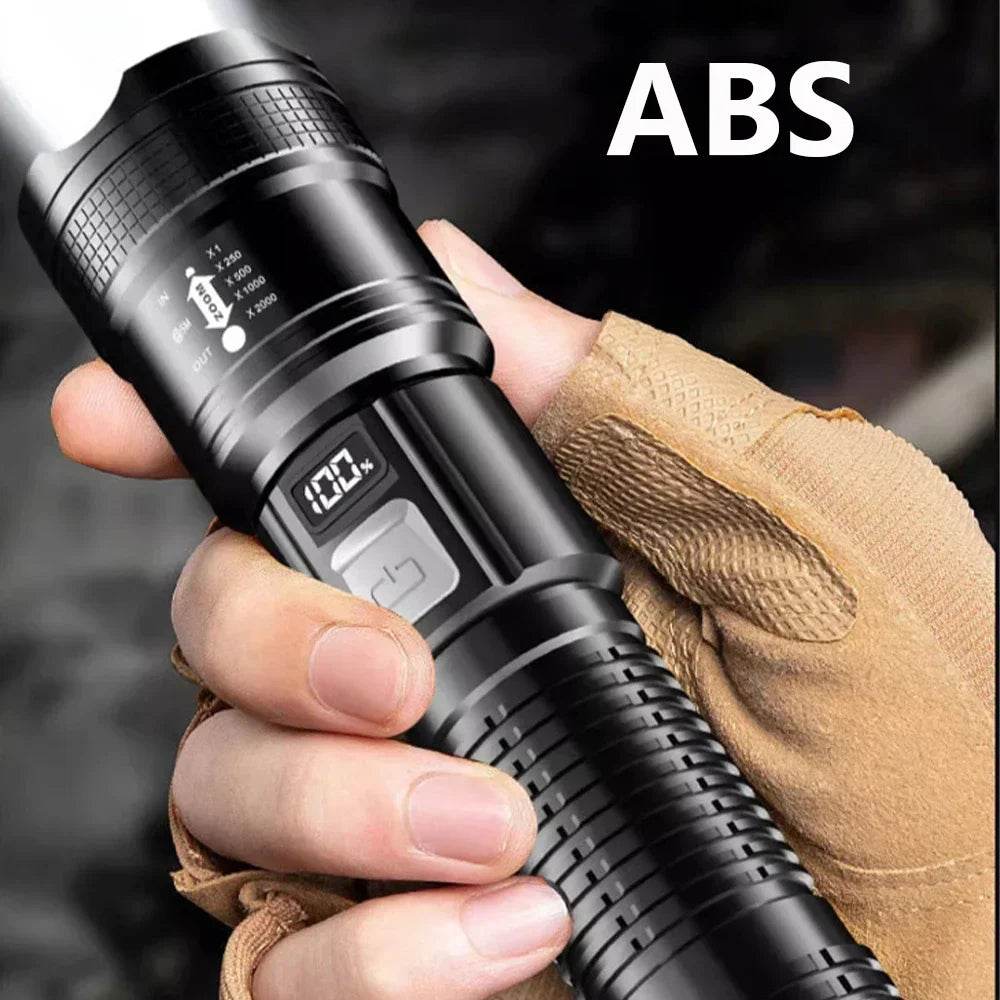 Ultra Bright Tactical LED Flashlight - USB Rechargeable Zoom Lantern for Camping, Fishing, and Defense