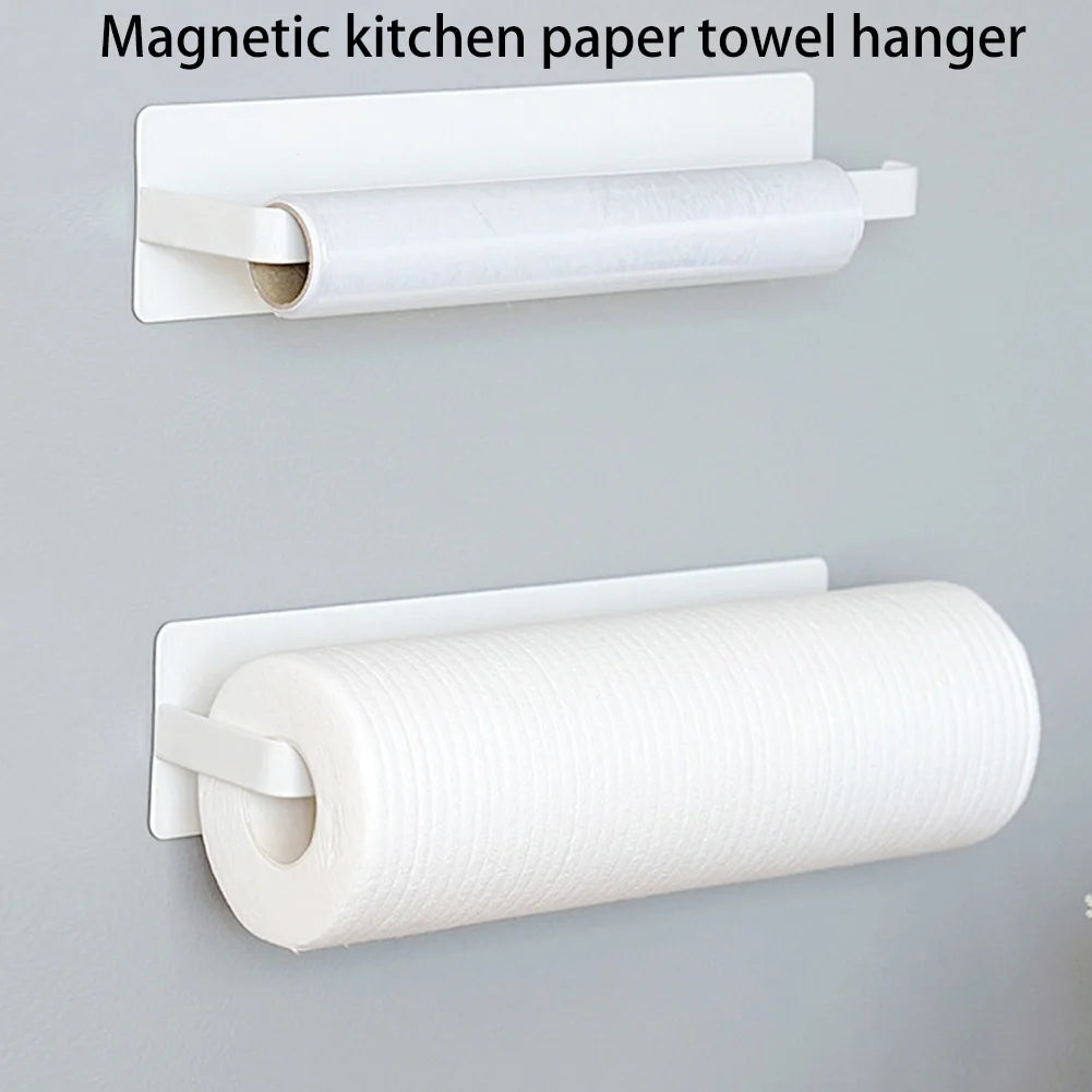 Magnetic Paper Towel Holder Paper Towel Rack Strong Magnet Backing Towel Bar Rack Roll Paper Dispenser for Kitchen Refrigerator