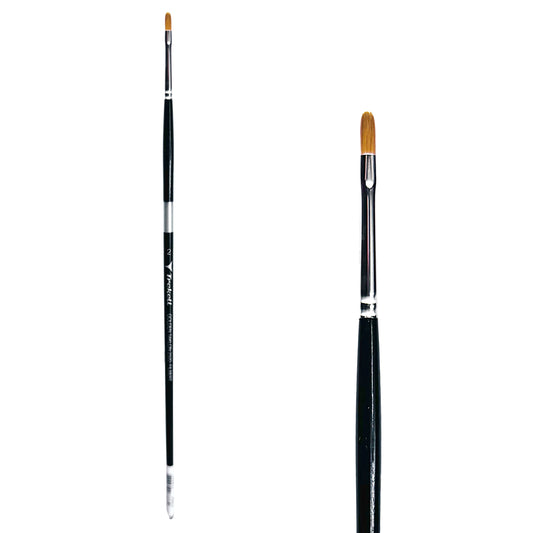 Trekell Golden Taklon Long Handle Artist Brush -  Size #2 Filbert