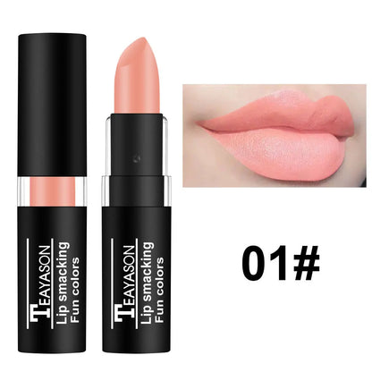 Matte Nude Lipsticks 12 Colors Waterproof Long Lasting Non-Stick Cup Lip Glaze Sexy Vampire Red Black Lipstick Pigment Cosmetics