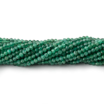2mm Emerald Micro Faceted Rondelle Beads 12.5 inch 168 pieces