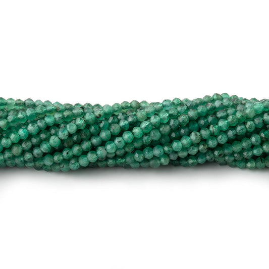 2mm Emerald Micro Faceted Rondelle Beads 12.5 inch 168 pieces