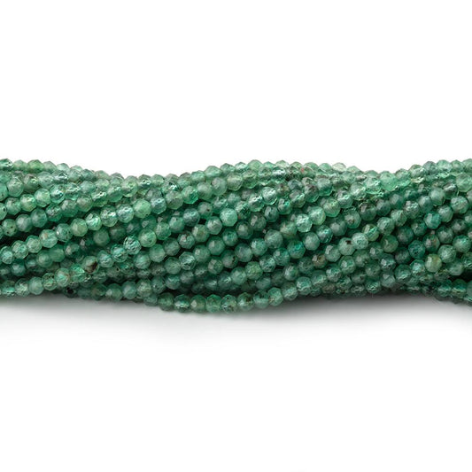 2mm Emerald Micro Faceted Rondelles 12.5 inch 168 Beads