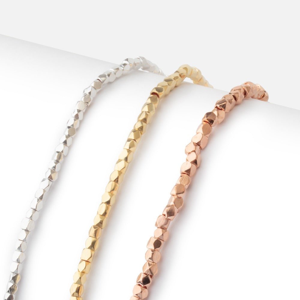 2mm Hand Polished Faceted Nugget Beads 8 inch 90 pieces