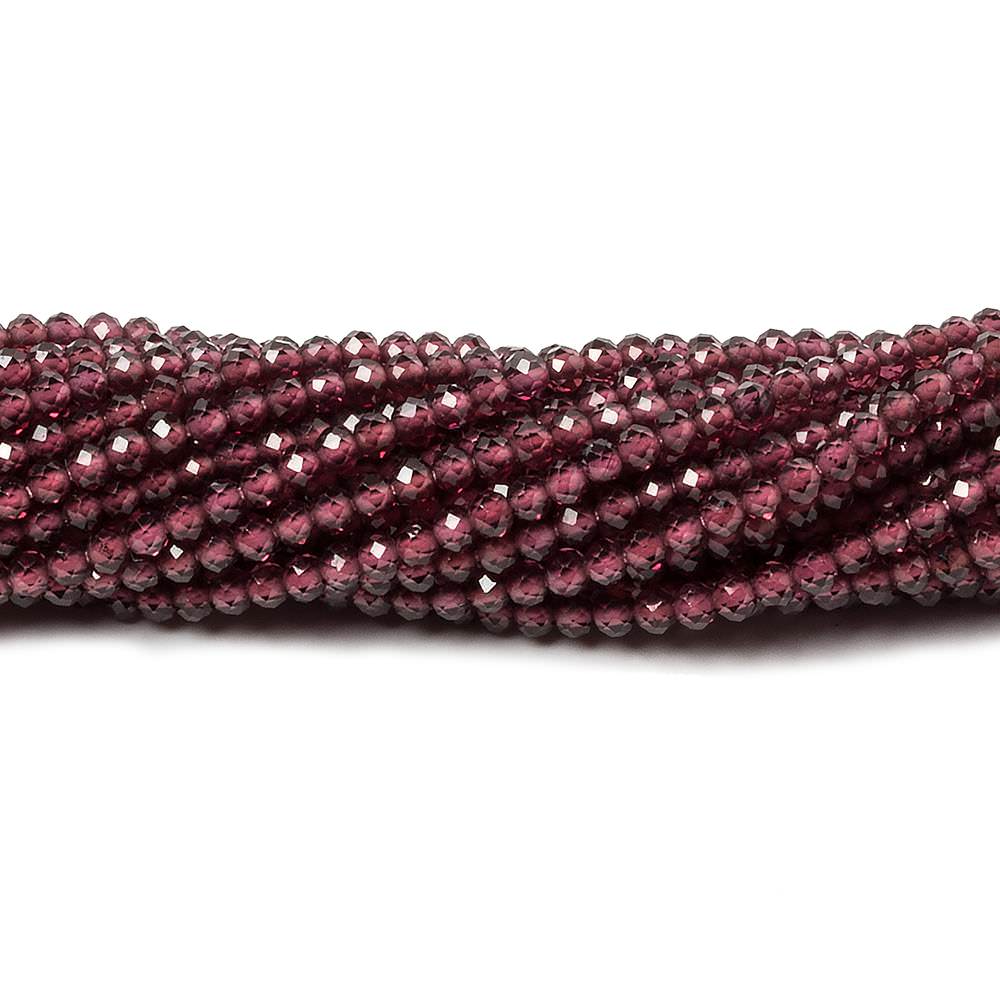 2mm Rhodolite Garnet Micro Faceted rondelle beads 13 inch 180 pcs
