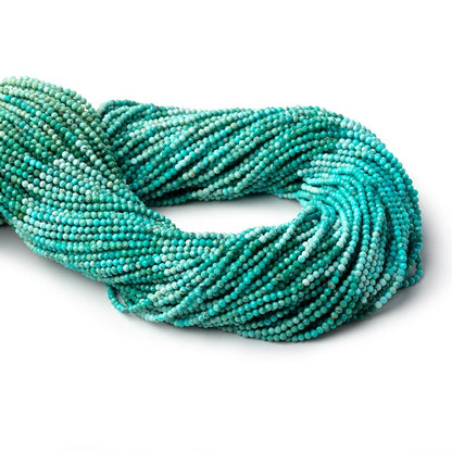 2mm Turquoise Micro Faceted Round Beads 12.5 inch 192 pieces