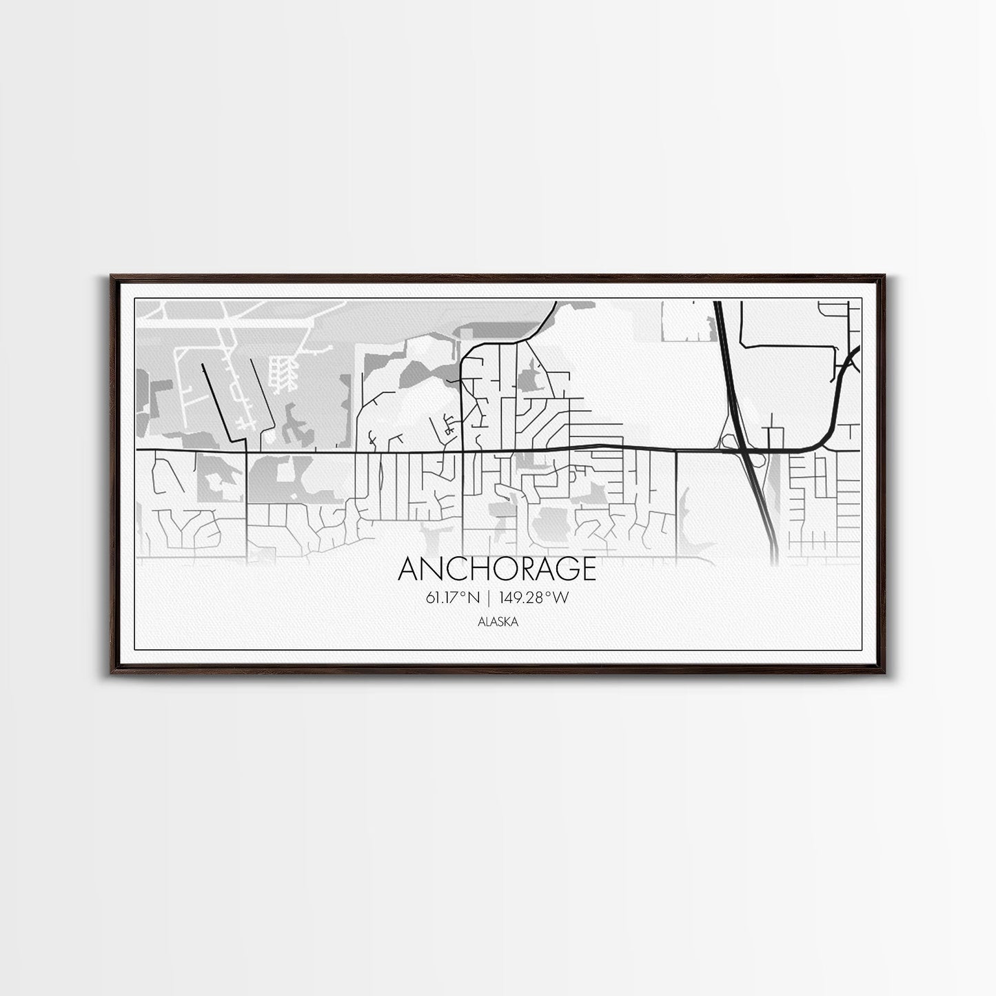 Anchorage Street Map, Alaska Map, Map Print, Modern Art, Wall Art, Canvas Print, Bedroom Décor, City Map Wall Art, Minimalist Décor, Prints