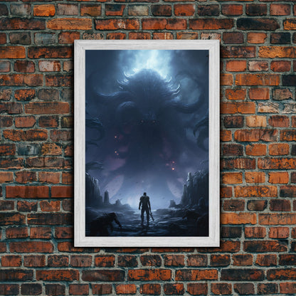 Apocalypse, Dark Art Print, dark fantasy art, Canvas Print, Wall Hanging, Portrait Art, Spooky Decor, Horror Home Decor, Unique Gift