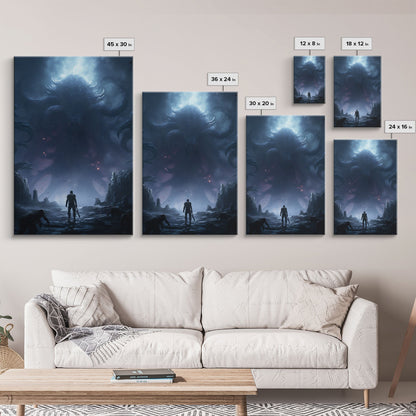 Apocalypse, Dark Art Print, dark fantasy art, Canvas Print, Wall Hanging, Portrait Art, Spooky Decor, Horror Home Decor, Unique Gift