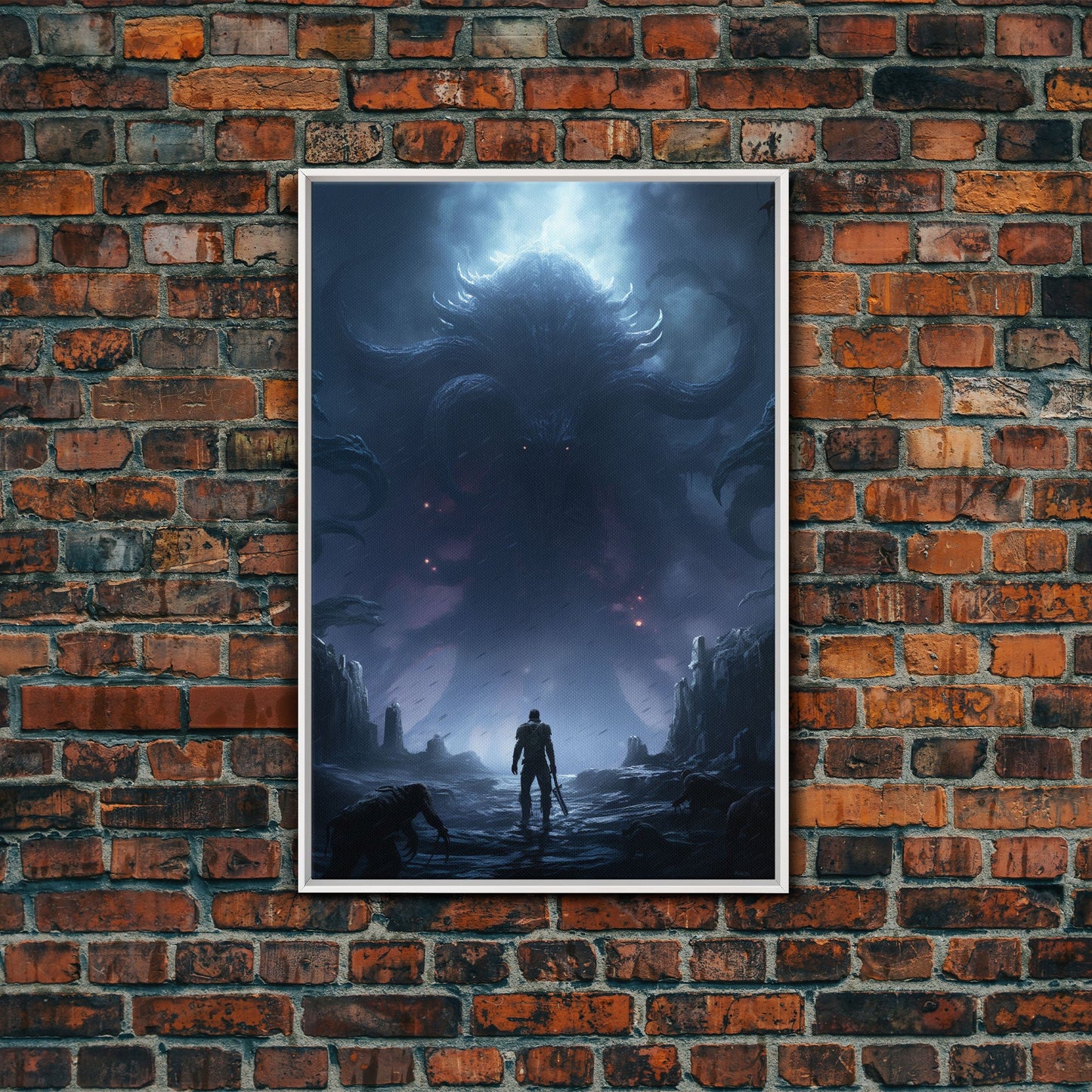 Apocalypse, Dark Art Print, dark fantasy art, Canvas Print, Wall Hanging, Portrait Art, Spooky Decor, Horror Home Decor, Unique Gift