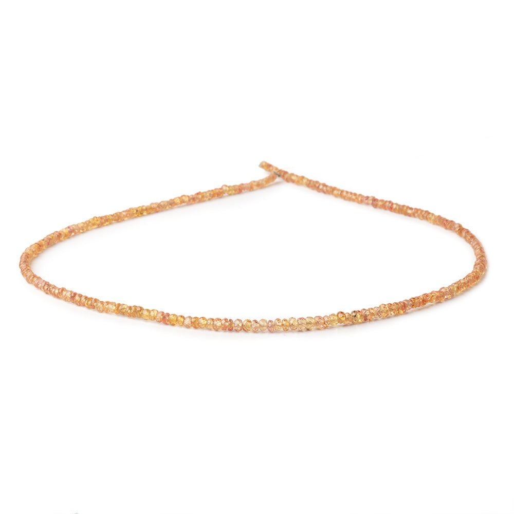 3-3.5mm Orange Songea Sapphire Faceted Rondelles 16 inch 227 Beads